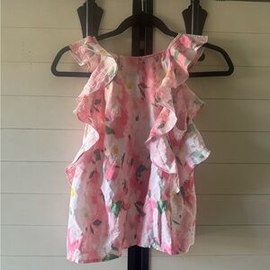 a new day Pink Floral Sleeveless Blouse